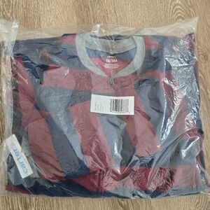 Carter's Kids Loose Fit Long Sleeve Zip-Up 1 Piece Pajama Red and Blue Stripe